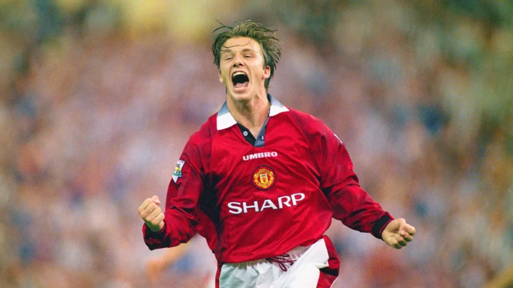 David Beckham thời trẻ khi ở Manchester United