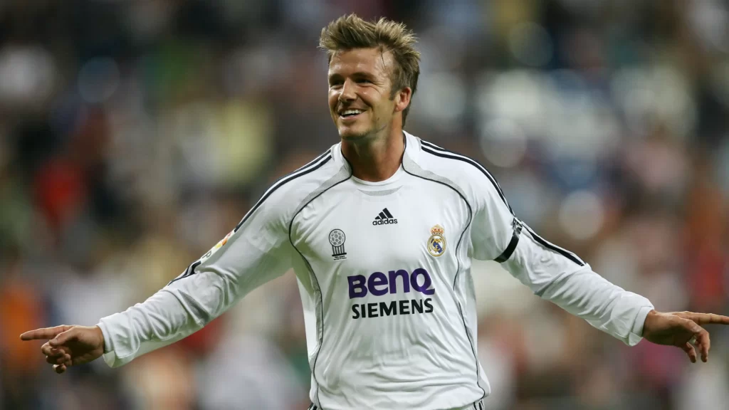 David Beckham thời trẻ khi còn ở Real Madrid